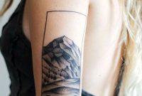 Black Geometric Mountain Back Of Arm Tattoo Ideas For Women Nature within sizing 1000 X 1624