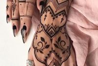 Black Henna Tribal Bohemian Hand Tattoo Ideas For Women Realistic inside sizing 819 X 2047