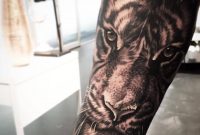 Black Ink Tiger Head Tattoo Design For Arm pertaining to size 960 X 960