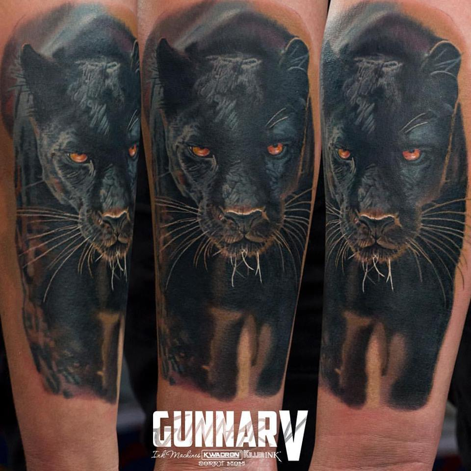 Black Panther Tattoo On Right Sleeve Gunnarv pertaining to dimensions 960 X 960