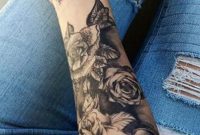 Black Rose Forearm Tattoo Ideas For Women Realistic Floral Flower throughout proportions 1228 X 2048