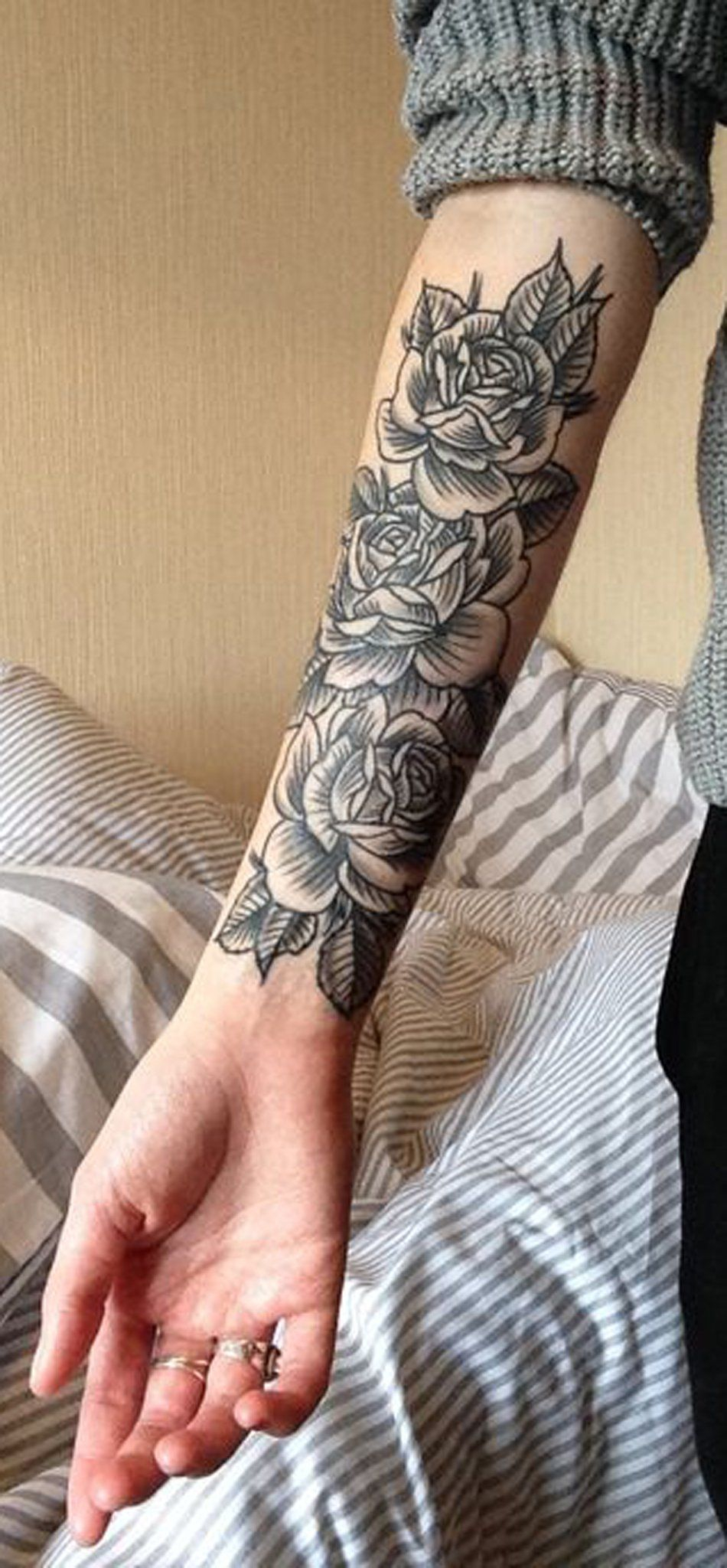 Black Rose Forearm Tattoo Ideas For Women Vintage Traditional regarding size 950 X 2048