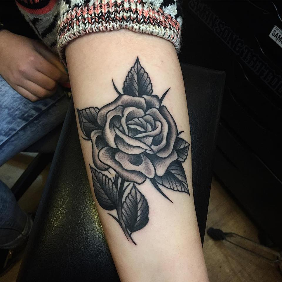Black Rose Tattoo On Forearm Samuele Briganti regarding sizing 960 X 960