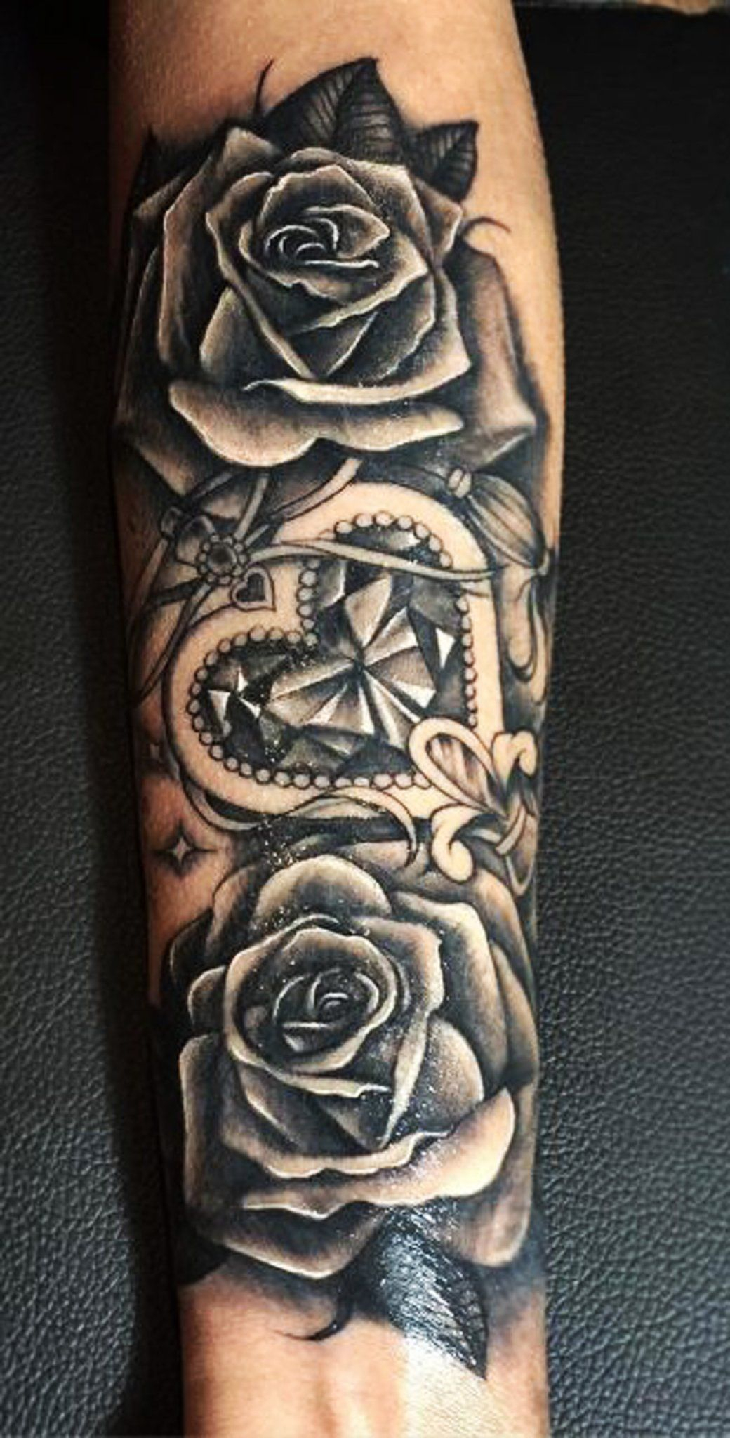 Black Rose Vintage Floral Flower Traditional Forearm Tattoo Ideas regarding proportions 1040 X 2048