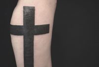 Black Solid Cross Tattoo On The Back Of The Arm Tattoos Oksana for measurements 1080 X 1080