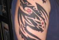 Black Tribal Dragon Tattoo On Right Half Sleeve regarding size 768 X 1024