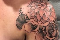 Blackwork Floral Tattoo With Dot Whip Shading Tattoo Love within size 864 X 1152