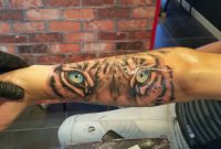 Blue Tiger Eyes Tattoo On Forearm with regard to proportions 1280 X 720