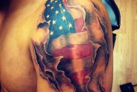 Burned Us Flag Tattoo On Upper Arm throughout size 1600 X 1600