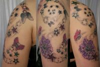 Butterfly Flower And Stars Arm Tattoo throughout proportions 1200 X 898