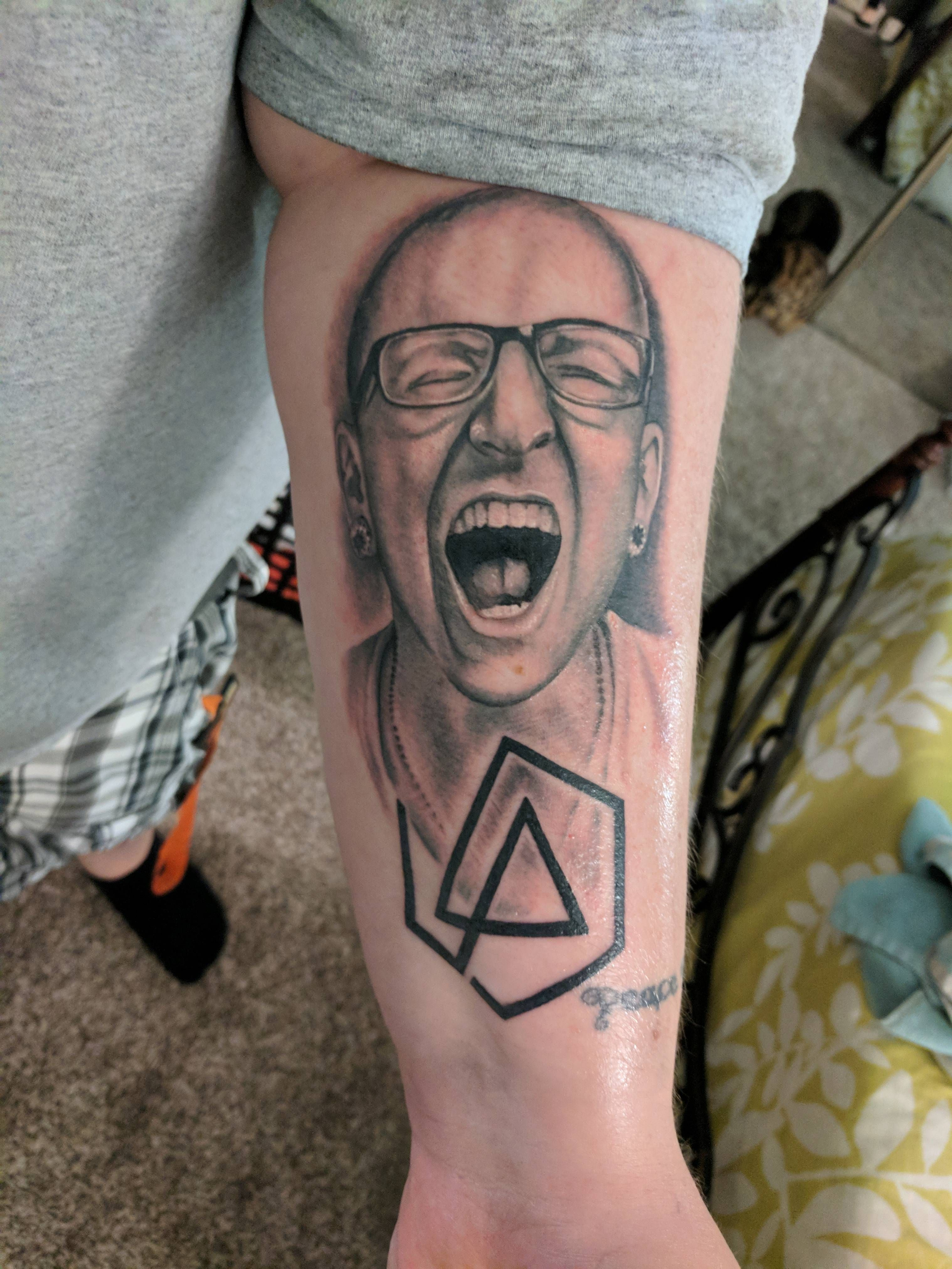 Chester Bennington Tattoo W Linkin Park Symbol Mark Brettrager pertaining to proportions 3036 X 4048