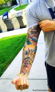 Classy Inked Colourful Arm Tattoo Idea pertaining to sizing 853 X 1427