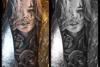 Clown Face Girl And Rose Half Sleeve Forearm Tattoo Instagram within sizing 3508 X 3508