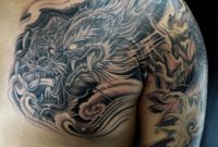 Collection Of 25 Dragon Tattoo Design On Arm Chest with size 1348 X 1500