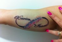 Colour Feather Infinity Tattoo With My Childrens Names In The throughout sizing 2592 X 1936