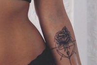 Compass Tattoo With Arrow And Rose Flowers Womens Wrist Arm Tat in sizing 1110 X 1500