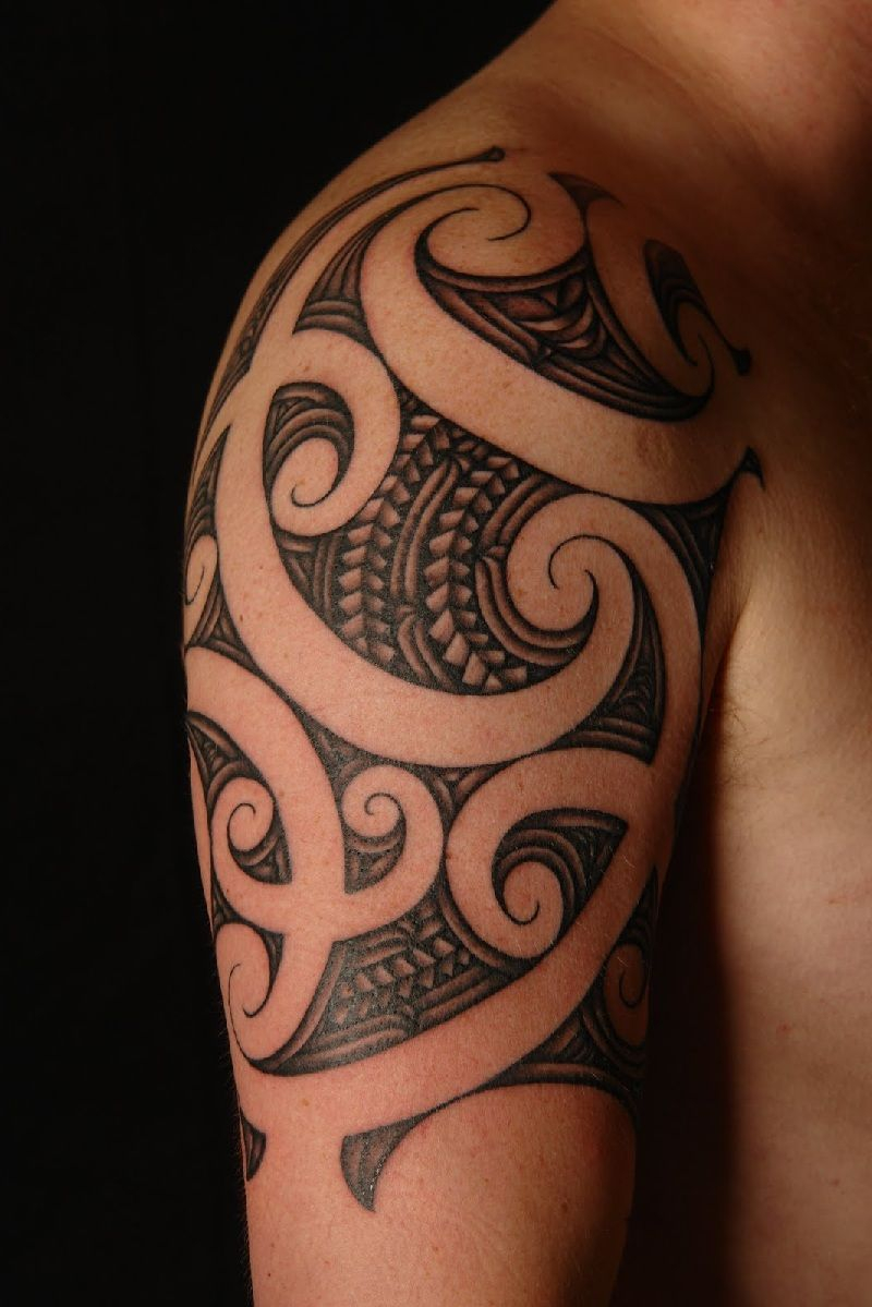 Cool Tribal Maori Tattoo On Upper Arm For Men Amazing Maori with dimensions 800 X 1199