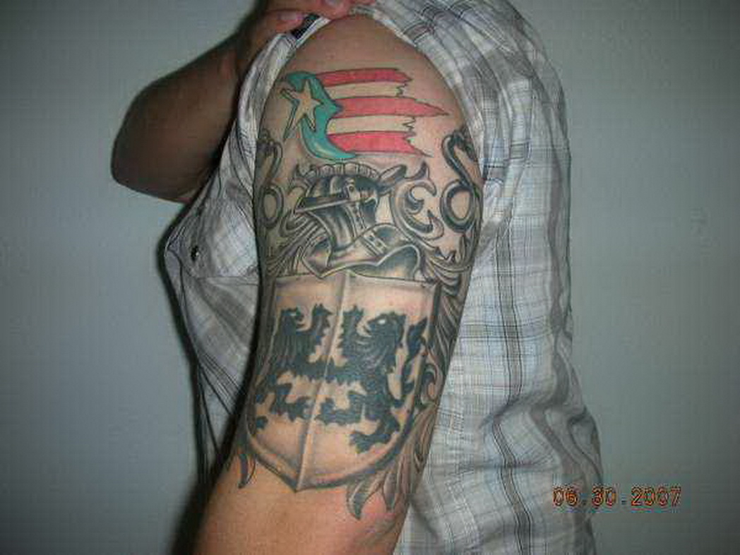 Crest Puerto Rican Flag On Incredible Irish Family Crest Tattoo for measurements 1048 X 786