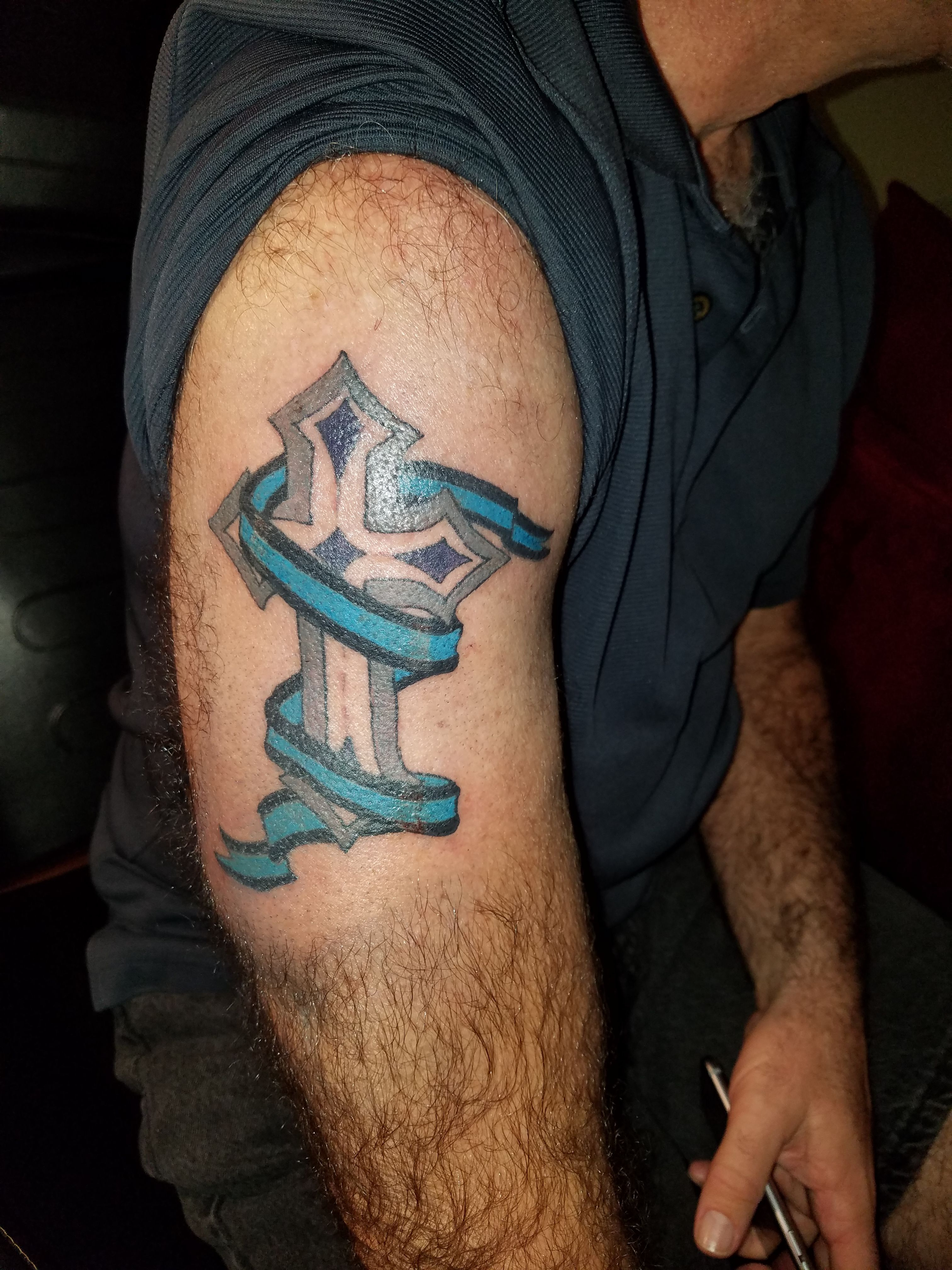 Cross Tattoo Cross Arm Tattoo Cop Tattoo Police Tattoo Blue pertaining to dimensions 3024 X 4032