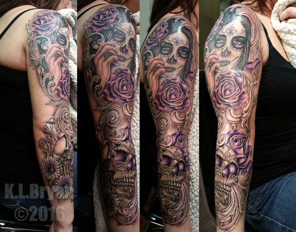 Day Of The Dead Sleeve Sitting 3 Danktat On Deviantart for measurements 1009 X 792