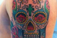 Day Of The Dead Sugar Skull Upperarm Tattoo A Day Of The Dead throughout sizing 900 X 1205