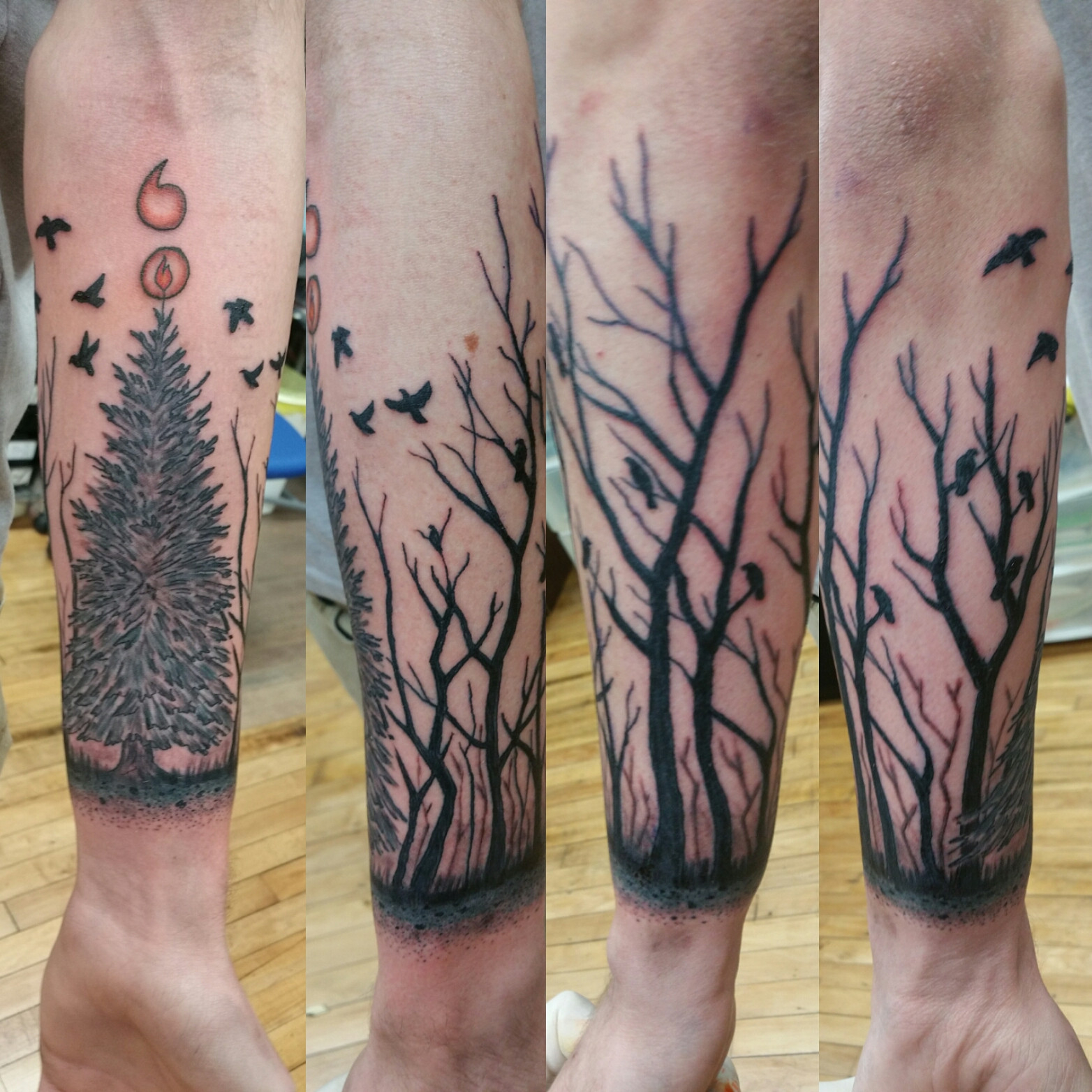 Dead Forest Silhouettescar Cover Up Jim Hawk At Hawks Tattoos throughout dimensions 1564 X 1564