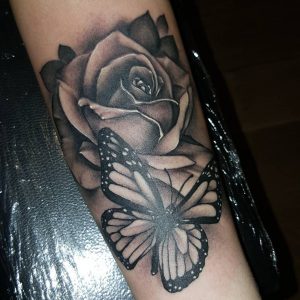 Download Free Will Nash Tattoos Art Rose And Butterfly On with sizing 1080 X 1080