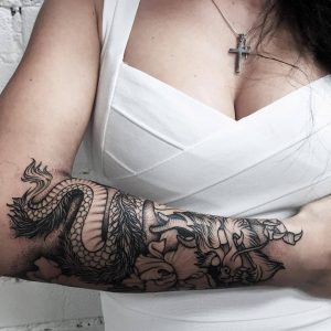 Dragon Arm Tattoo Artist Katya Geta Tattoo Artist Paris Tattoos intended for dimensions 1080 X 1080