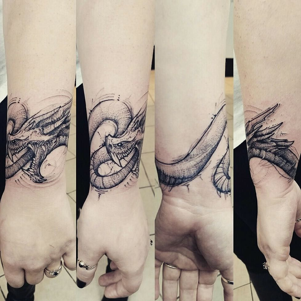 Dragon Tattoo Wrapped Around The Wrist Jakedoestattoos pertaining to size 978 X 978