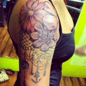 Dream Catcher Flower Lace Tattoo Half Sleeve Quartersleeve Tattoos regarding dimensions 1536 X 1536