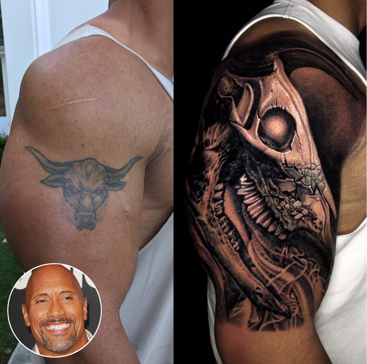 Dwayne The Rock Johnson Changed His Iconic Bull Tattoo People pertaining to dimensions 1197 X 1188