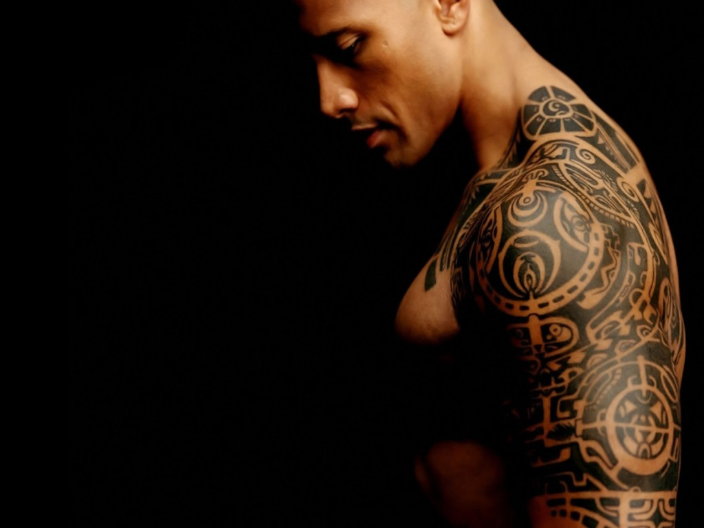 Dwayne The Rock Johnsons 3 Tattoos Their Meanings Body Art Guru throughout proportions 1024 X 768