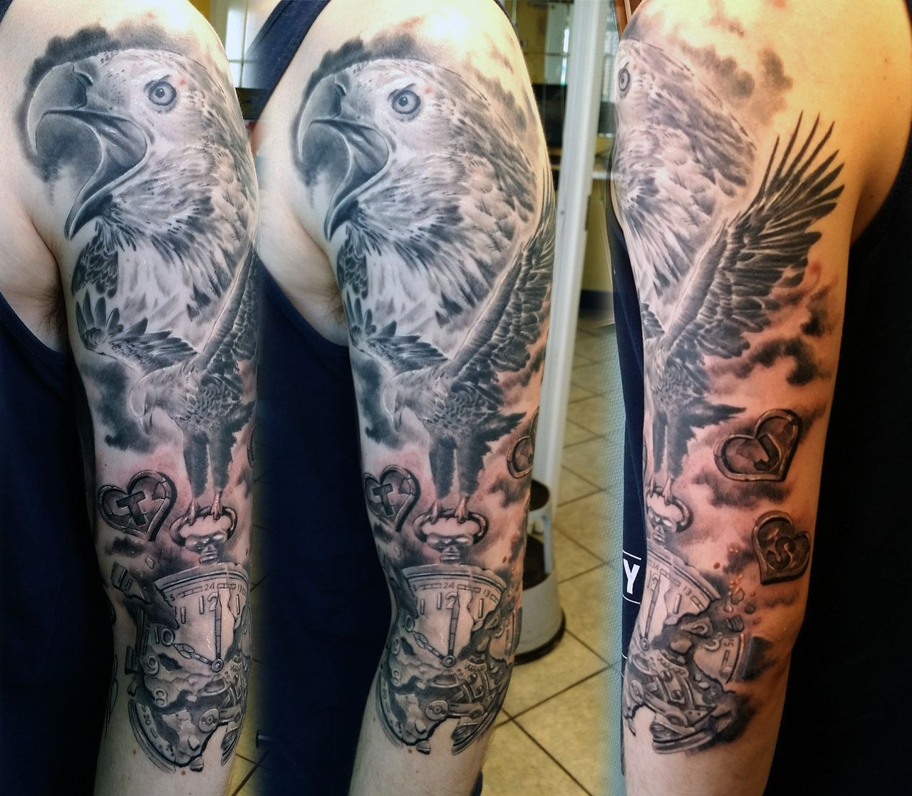 Eagle Sleeve Tattoo Gettattoodeviantart On Deviantart in size 1280 X 1117