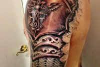 Fabulous Bird And Cross Armor Tattoo For Men with regard to dimensions 768 X 1024