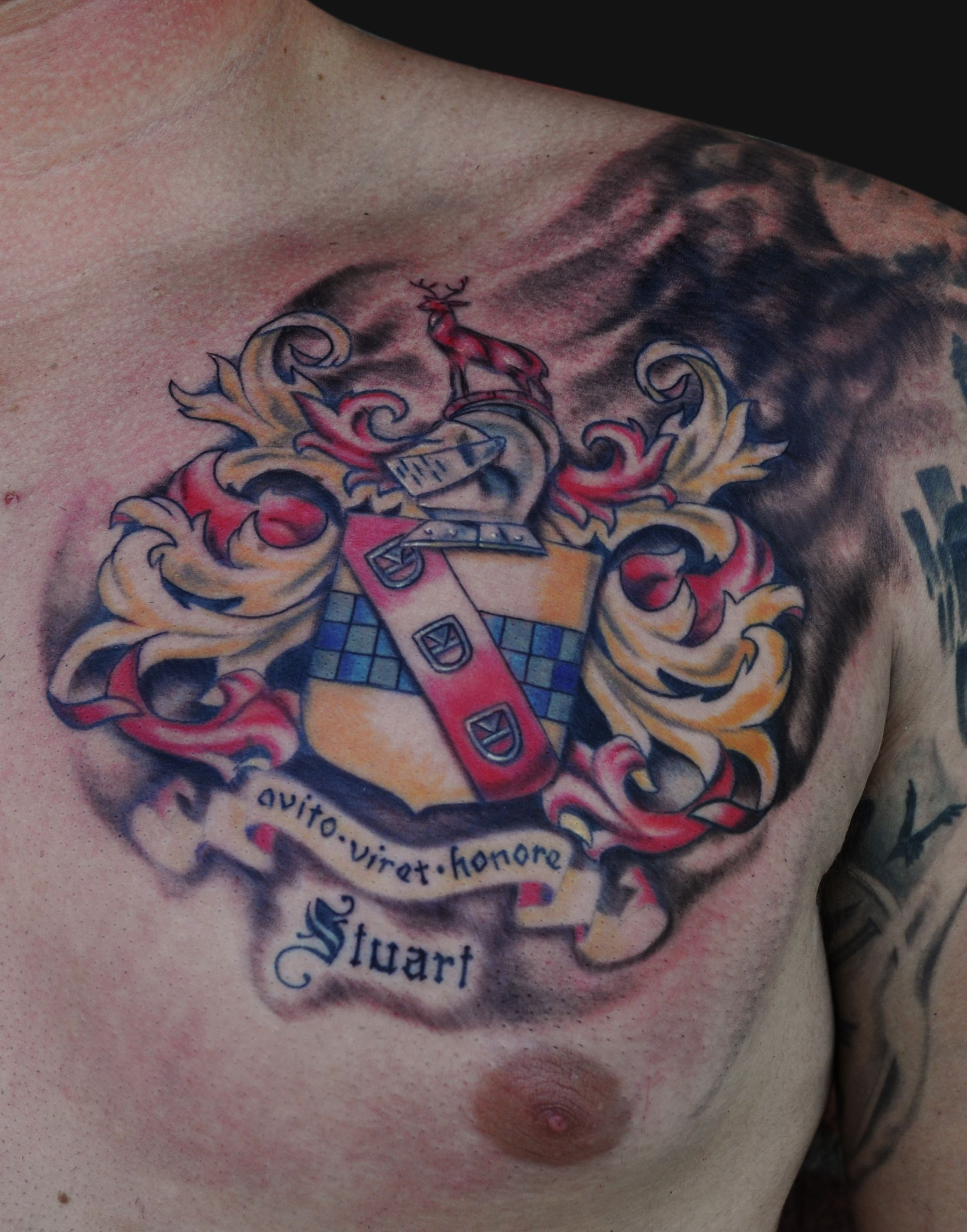 Family Coat Of Arms Tattoo On Chest 20562620 Coat Arms inside dimensions 2056 X 2620