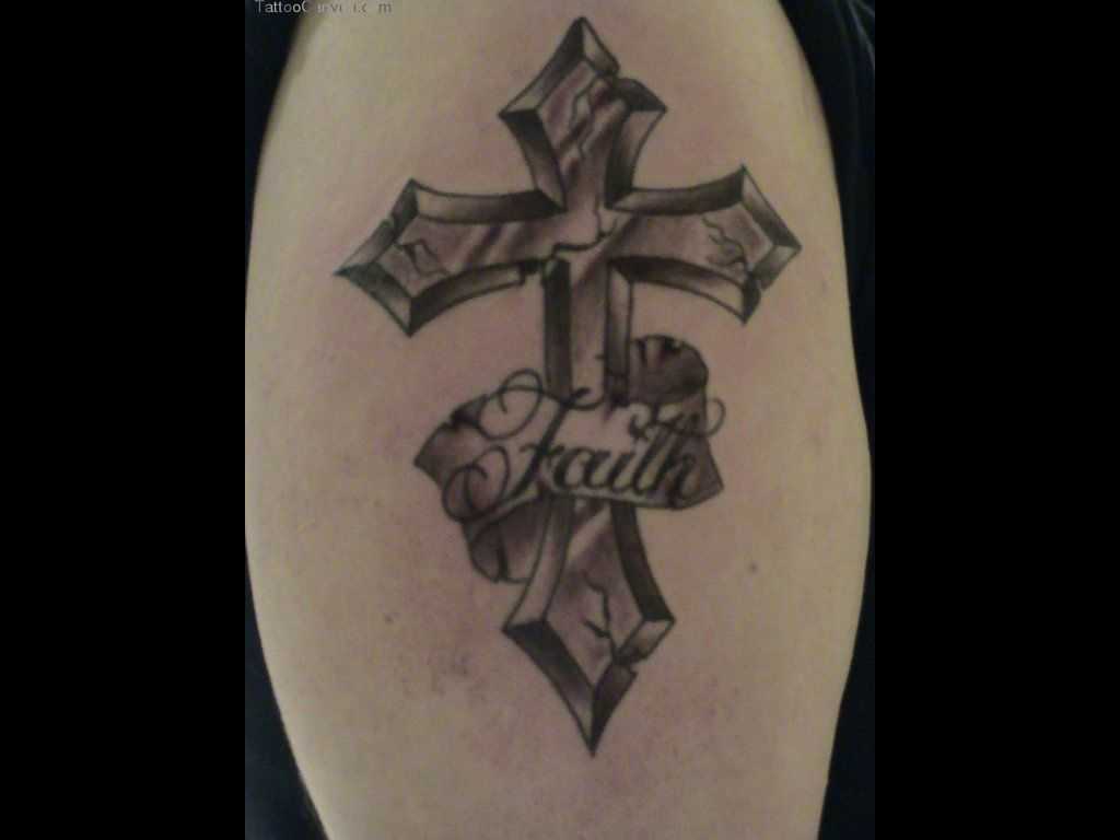 Fired Cross Tattoo On Upper Arm Circle Tattoo Design 1024x768 intended for size 1024 X 768