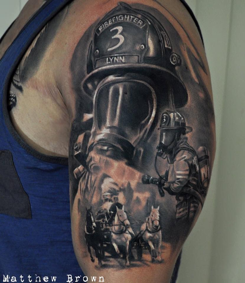 Firefighter Tattoo Httptattooideas247firefighter Retro for sizing 830 X 959