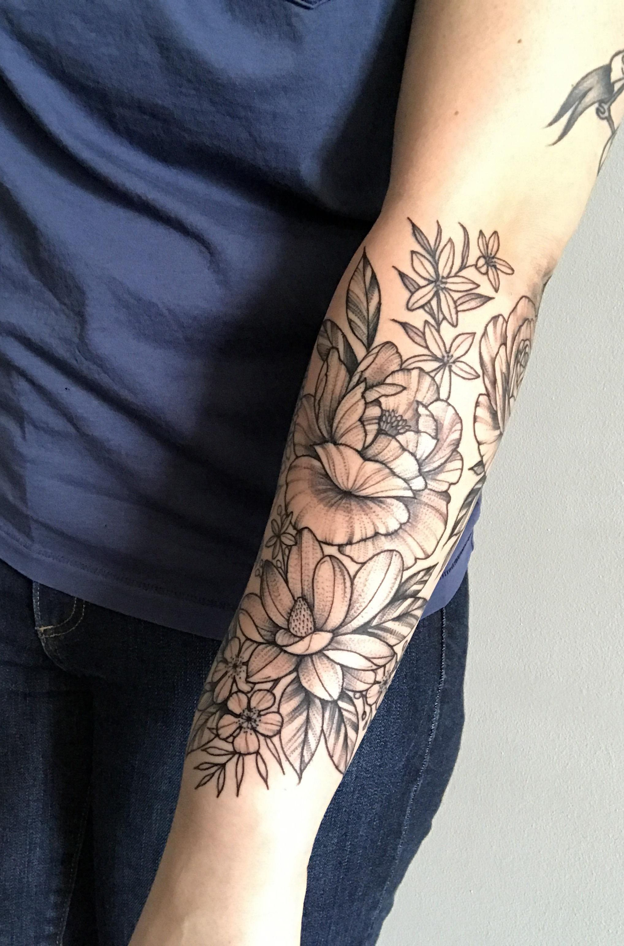 Floral Half Sleeve Completion Leah B At Waukesha Tattoo Co In intended for size 2036 X 3088