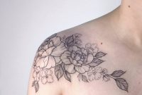 Floral Piece Peonies Roses Collarbone Tattoo Ibtattooing Irene B throughout size 1080 X 1080