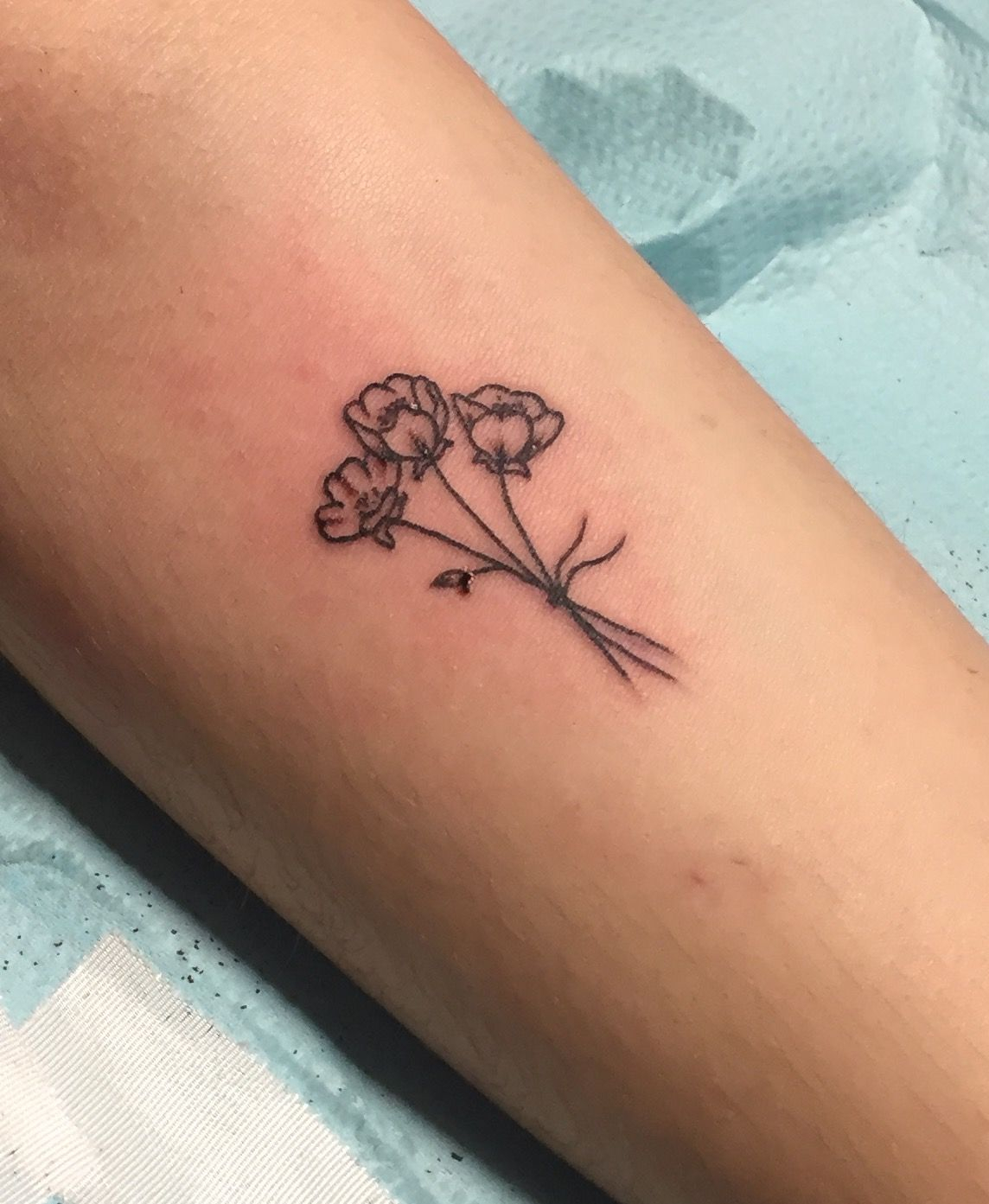 Floral Small Arm Tattoo Flower Bunch Buttercups One For Each Sister throughout measurements 1144 X 1393