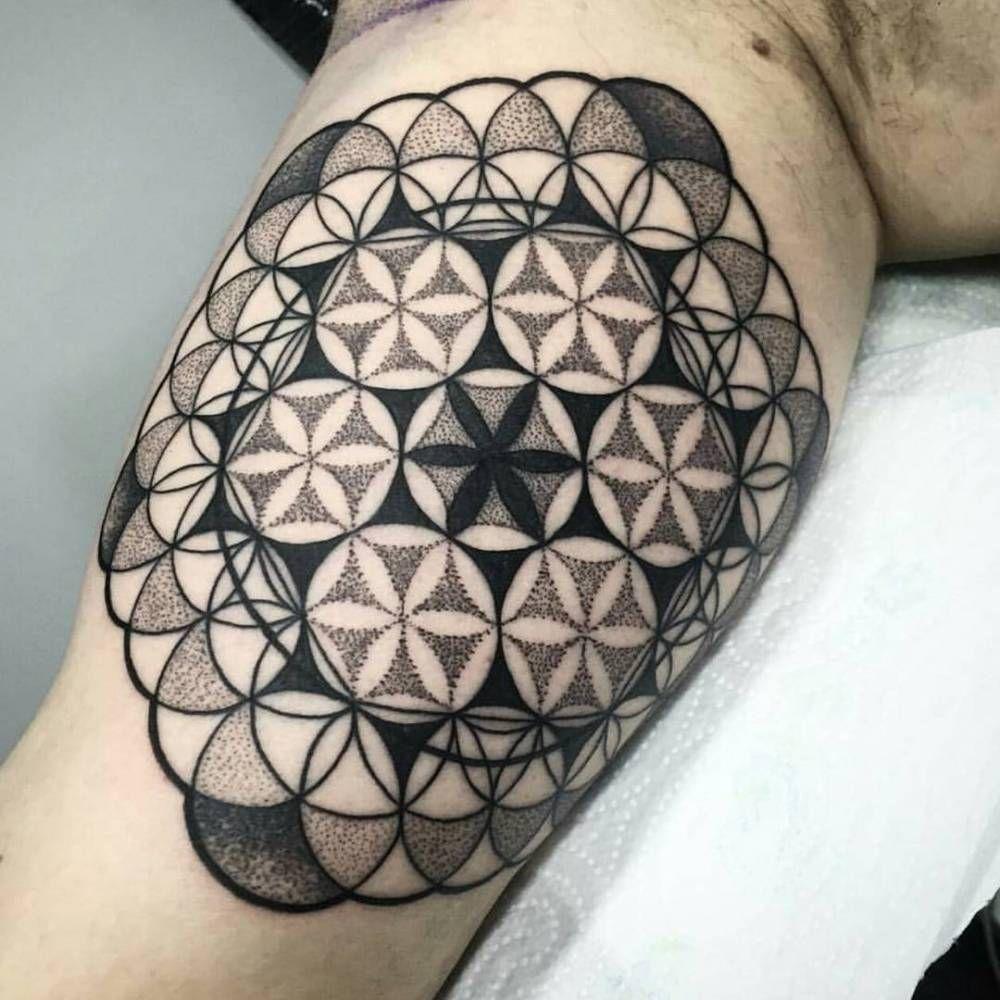 Flower Of Life Tattoo On The Right Inner Arm Geometric Shape for size 1000 X 1000