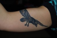 Flying Crow Tattoo On Inner Bicep intended for sizing 3872 X 2592