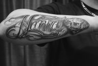 Forearm Black And Grey Custom Script Tattoo Chronic Ink with dimensions 4912 X 2760