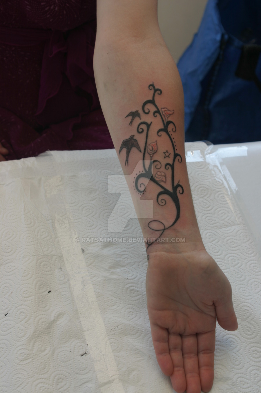 Friends Hand Arm Tattoo Cont Ratsathome On Deviantart for dimensions 900 X 1355