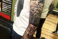 Full Sleeve Tattoos For Men Awesome Wolf Tattoo Forrest Tattoo intended for measurements 3024 X 4032
