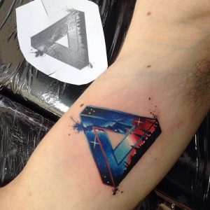 Galactic Penrose Triangle Tattoo On The Right Inner Arm Geometric throughout proportions 1000 X 1000