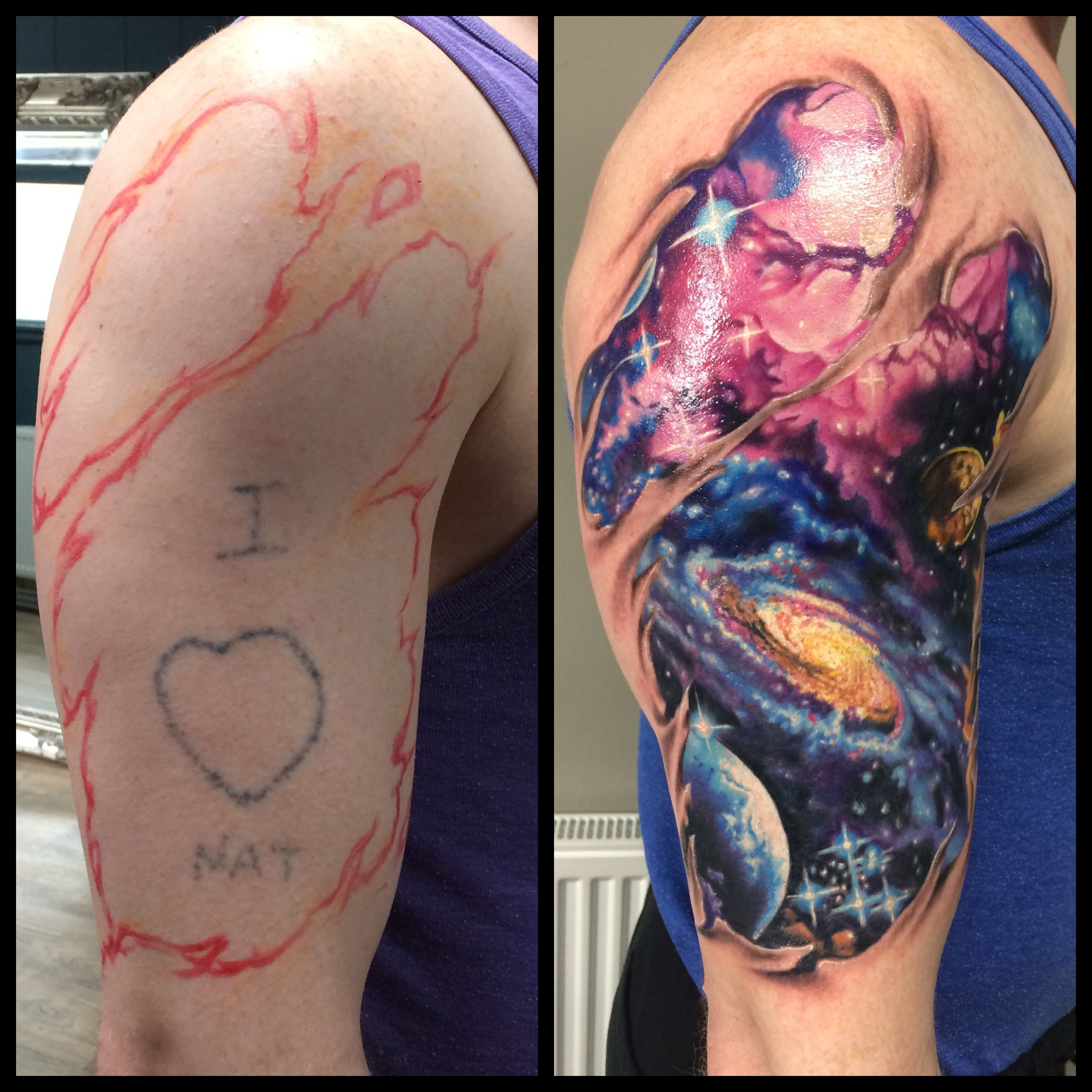 Galaxy Tattoo Space Tattoo Ripped Skin Tattoo Tattoos throughout dimensions 3264 X 3264