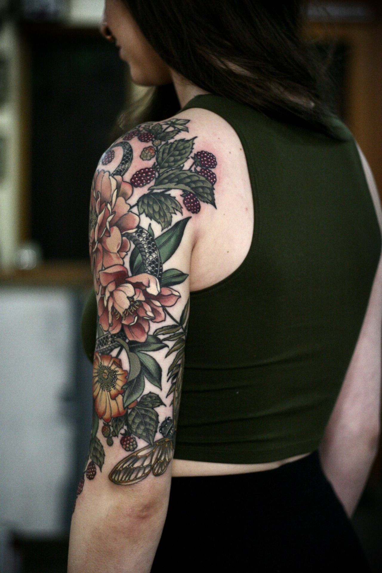 Garden Half Sleeve Ive Been Working On Since September On Makenzie throughout proportions 1280 X 1920
