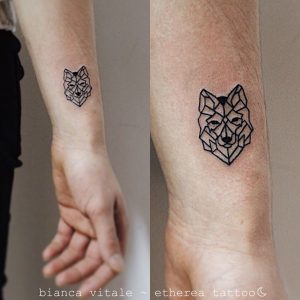 Geometric Wolf Tattoo Animal Tattoo Small Tiny Tattoo Ideas intended for size 2896 X 2896