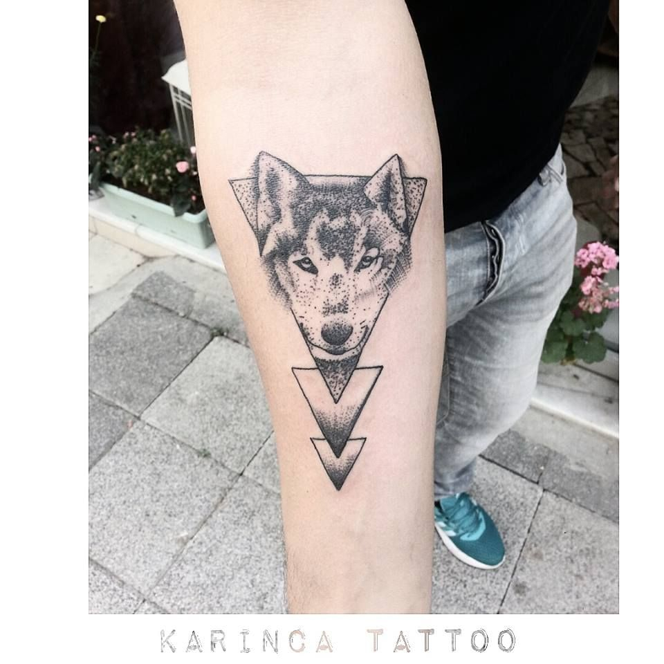 Geometric Wolf Tattoo On The Arm Httpswwwinstagram regarding size 960 X 960